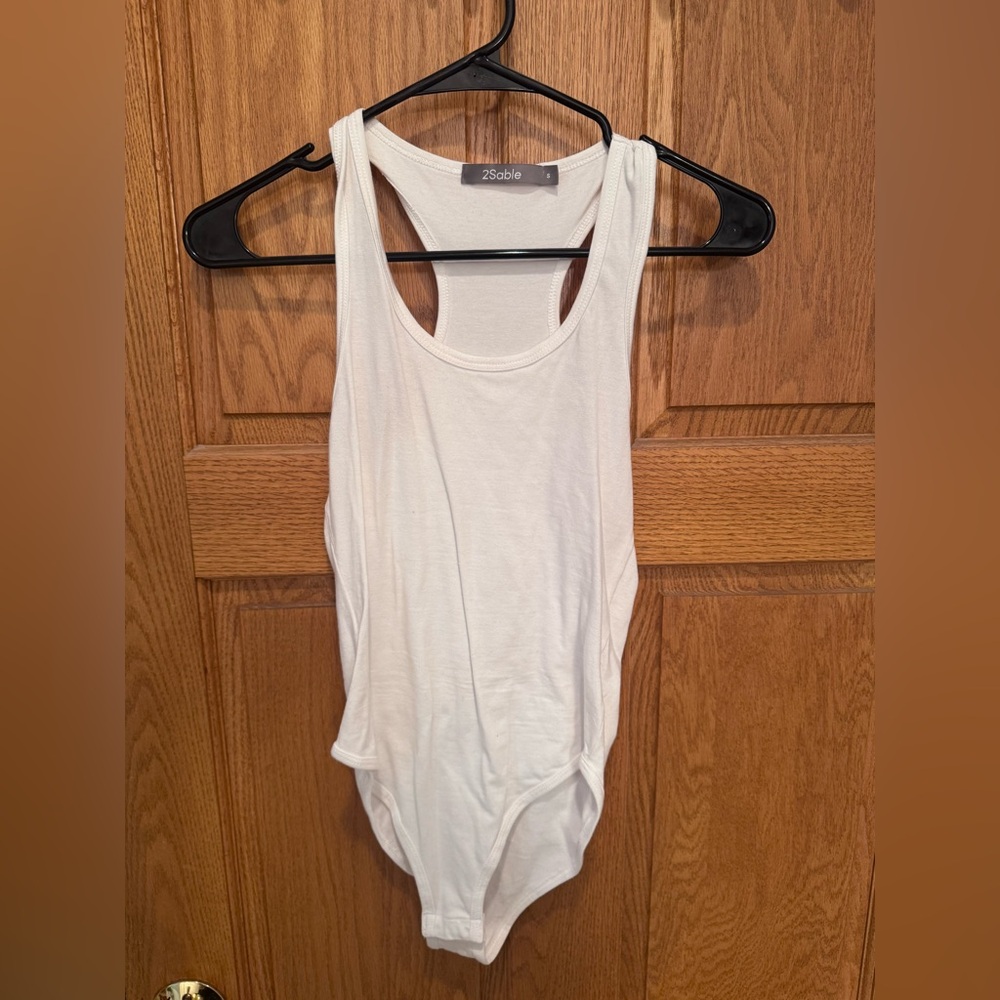 Women's White Bodysuit Tank